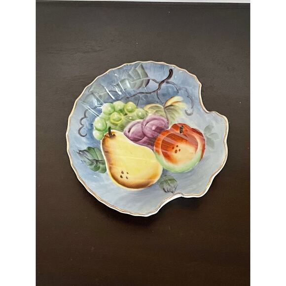 Vintage Lefton #20334 China Hand Painted Fruit Shell Shaped Dish seashell - Picture 1 of 5